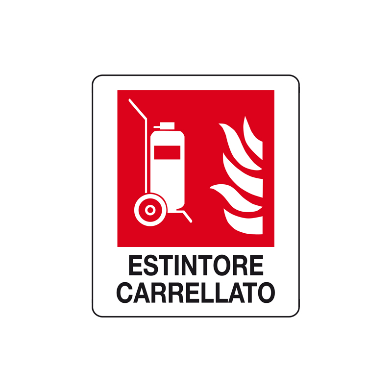 ESTINTORE CARRELLATO CARTELLO ALLUMINIO 150X175 ANTINCENDIO