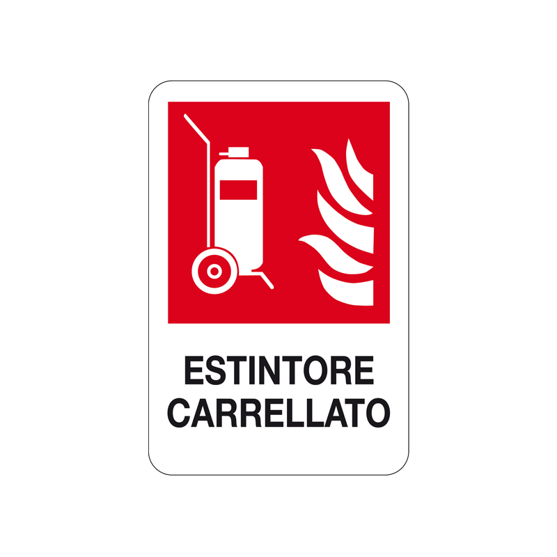 ESTINTORE CARRELLATO CARTELLO ALLUMINIO 200X300 ANTINCENDIO