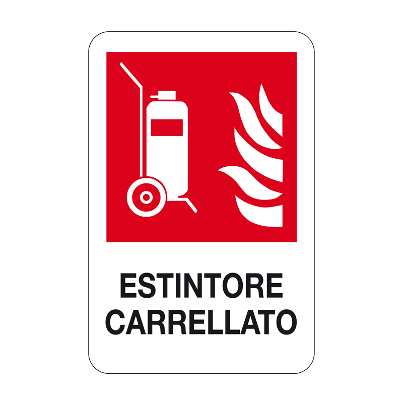 ESTINTORE CARRELLATO CARTELLO ALLUMINIO 330X500 ANTINCENDIO