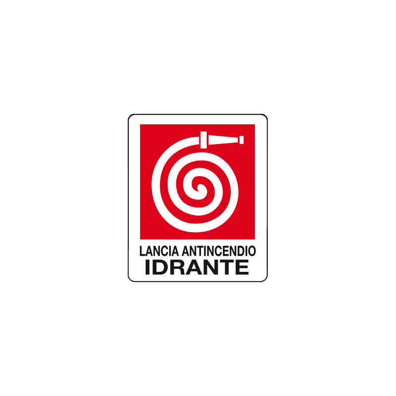 LANCIA ANTINCENDIO IDRANTE CARTELLO ALLUMINIO 100X120  ANTINCENDIO