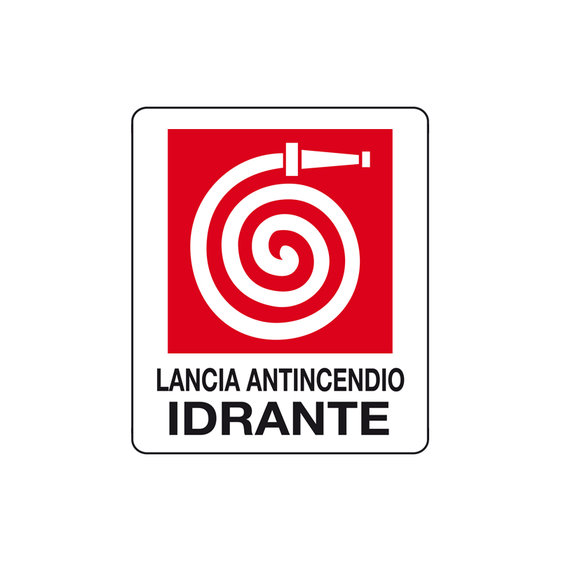 LANCIA ANTINCENDIO IDRANTE CARTELLO ALLUMINIO 150X175 ANTINCENDIO