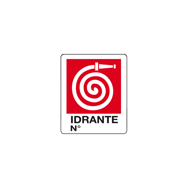 IDRANTE N&deg; CARTELLO ALLUMINIO 100X120  ANTINCENDIO