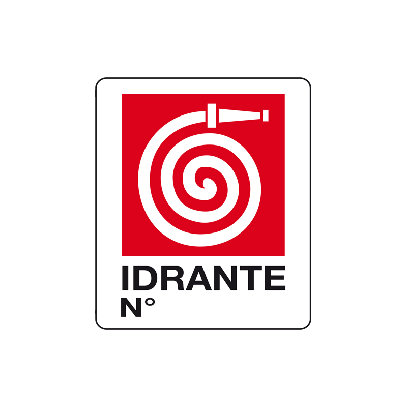 IDRANTE N&deg; CARTELLO ALLUMINIO 150X175 ANTINCENDIO