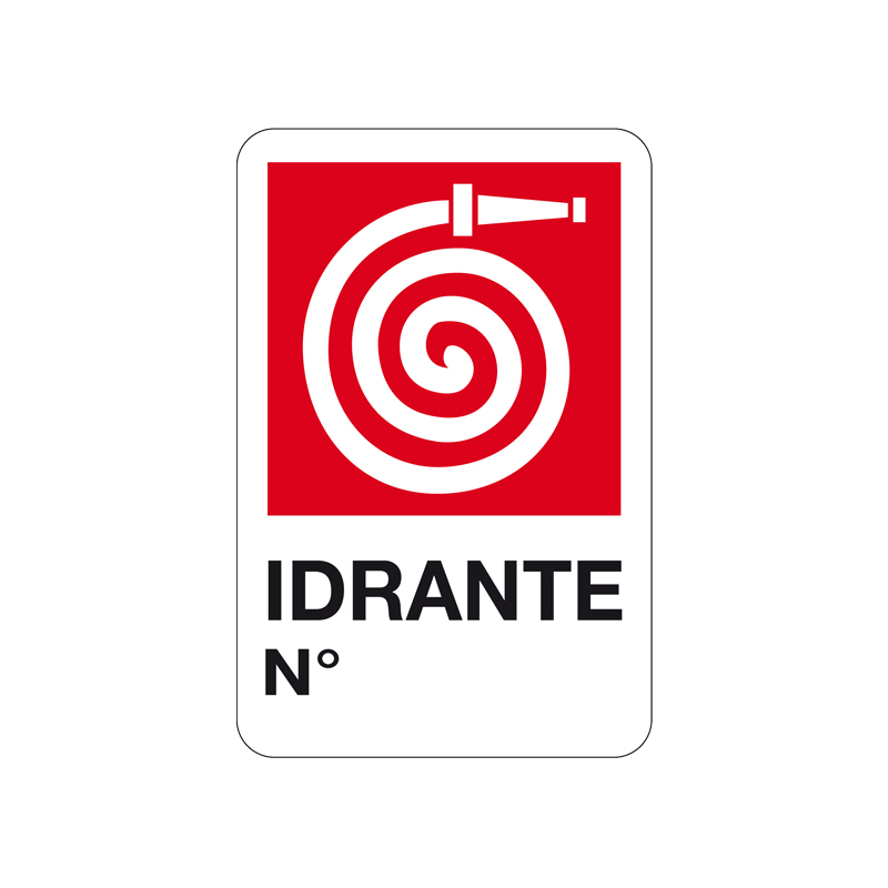 IDRANTE N&deg; CARTELLO ALLUMINIO 200X300 ANTINCENDIO