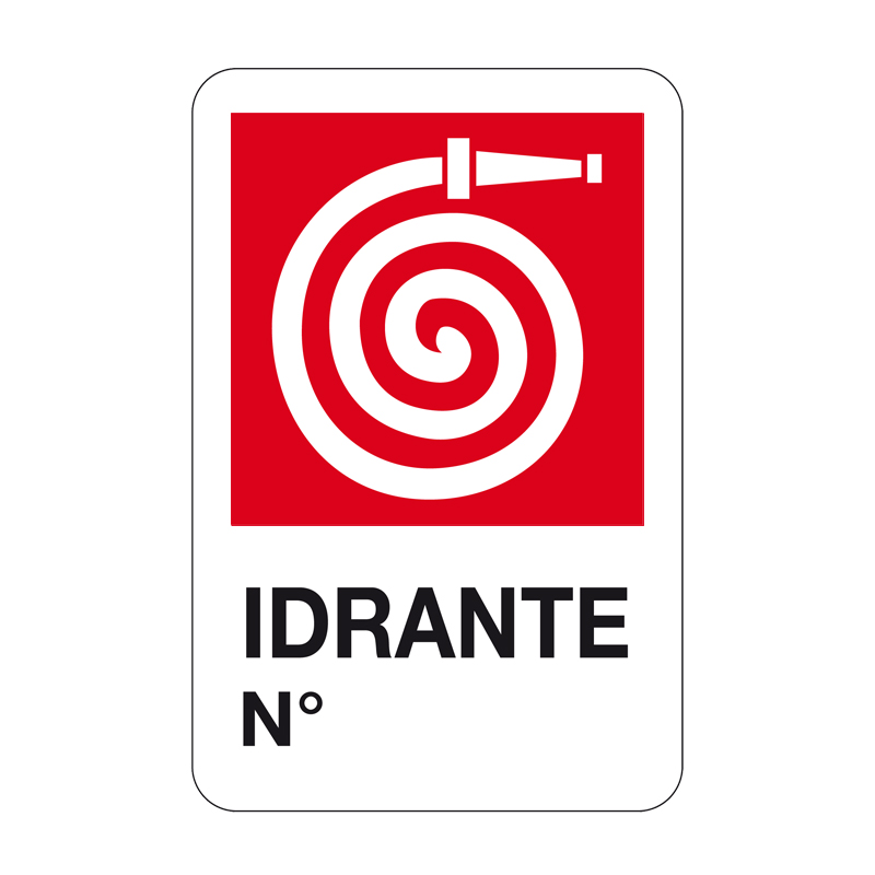 IDRANTE N&deg; CARTELLO ALLUMINIO 330X500 ANTINCENDIO