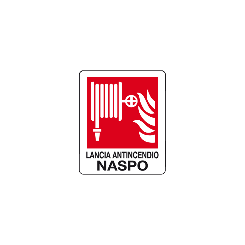 LANCIA ANTINCENDIO NASPO CARTELLO ALLUMINIO 100X120  ANTINCENDIO