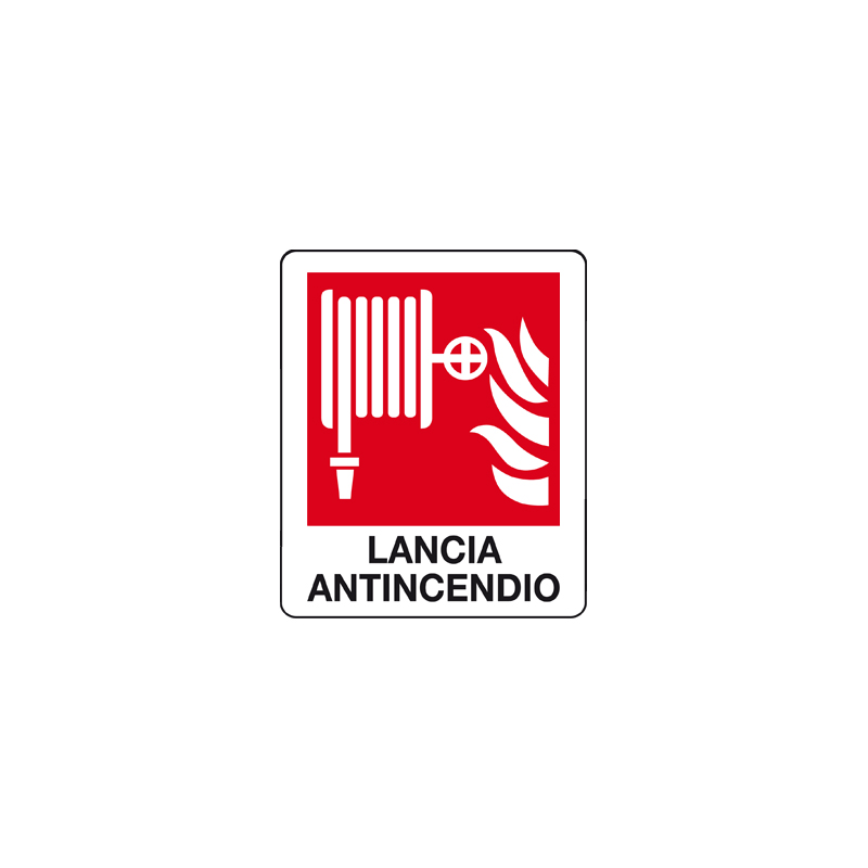 LANCIA ANTINCENDIO CARTELLO ALLUMINIO 100X120  ANTINCENDIO