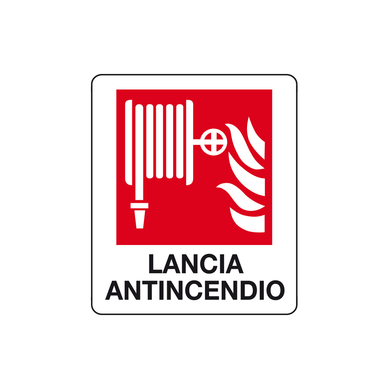 LANCIA ANTINCENDIO CARTELLO ALLUMINIO 150X175 ANTINCENDIO