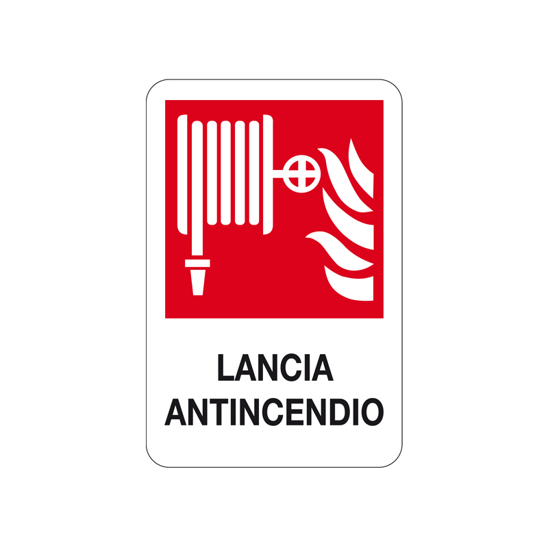 LANCIA ANTINCENDIO CARTELLO ALLUMINIO 200X300 ANTINCENDIO