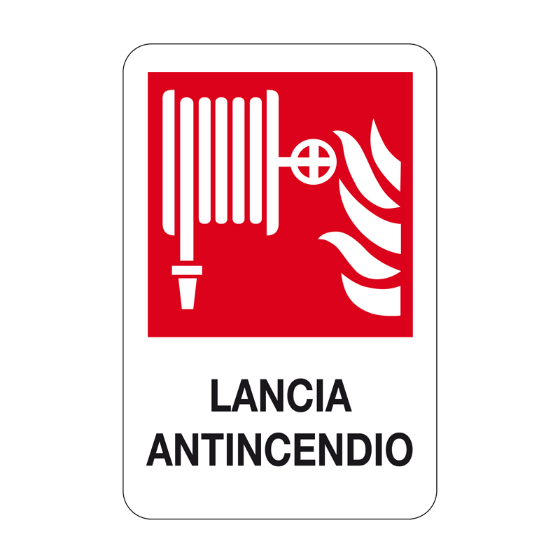 LANCIA ANTINCENDIO CARTELLO ALLUMINIO 330X500 ANTINCENDIO