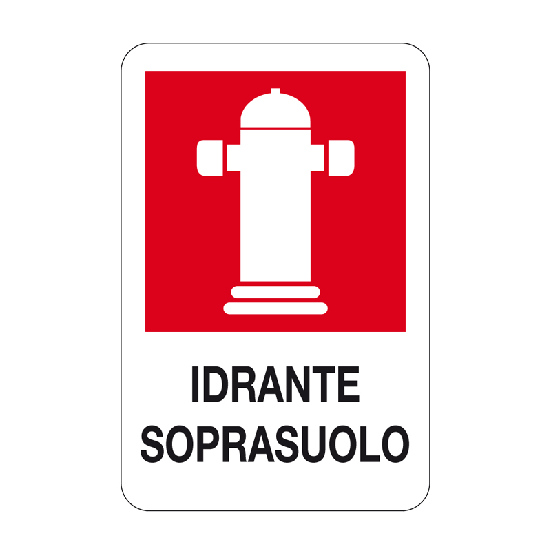 IDRANTE SOPRASUOLO CARTELLO ALLUMINIO 330X500 ANTINCENDIO