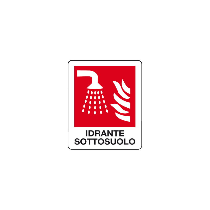 SISTEMA DI SPEGNIMENTO AD ACQUA CARTELLO ALLUMINIO 100X120  ANTINCENDIO