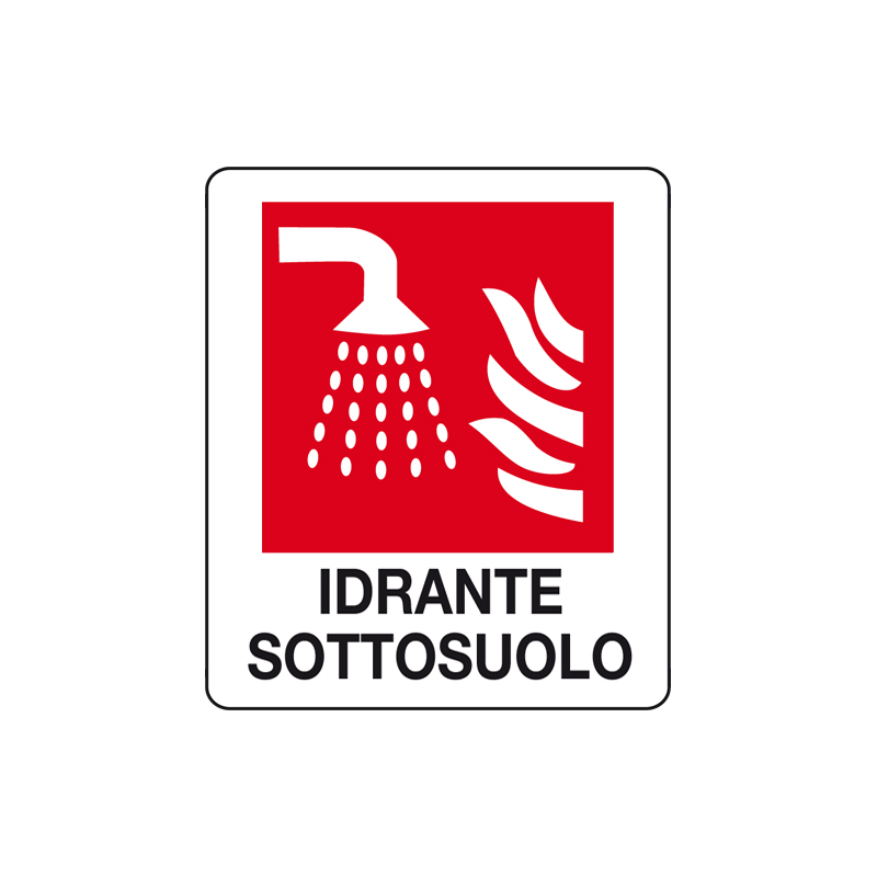 SISTEMA DI SPEGNIMENTO AD ACQUA CARTELLO ALLUMINIO 150X175 ANTINCENDIO