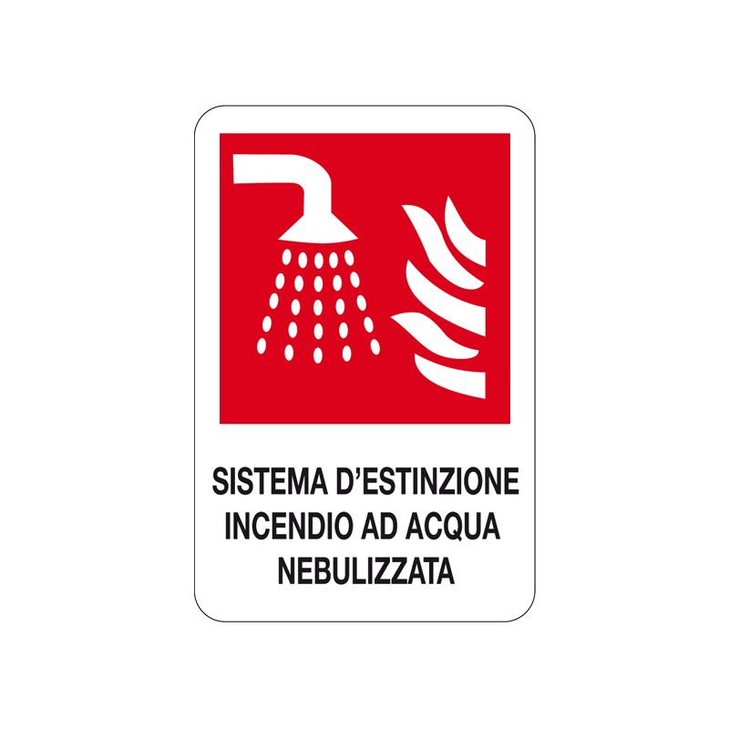 SISTEMA DI SPEGNIMENTO AD ACQUA CARTELLO ALLUMINIO 200X300 ANTINCENDIO