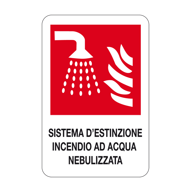 SISTEMA DI SPEGNIMENTO AD ACQUA CARTELLO ALLUMINIO 330X500 ANTINCENDIO