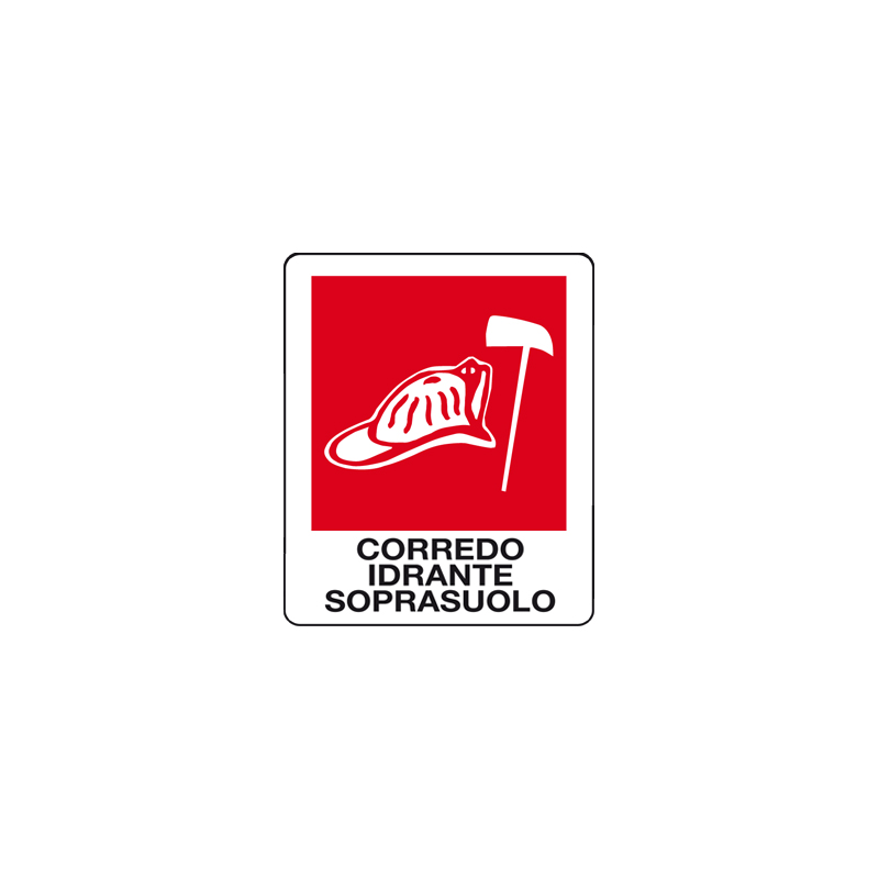 CORREDO IDRANTE SOPRASUOLO CARTELLO ALLUMINIO 100X120  ANTINCENDIO
