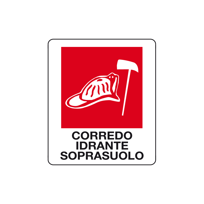 CORREDO IDRANTE SOPRASUOLO CARTELLO ALLUMINIO 150X175 ANTINCENDIO