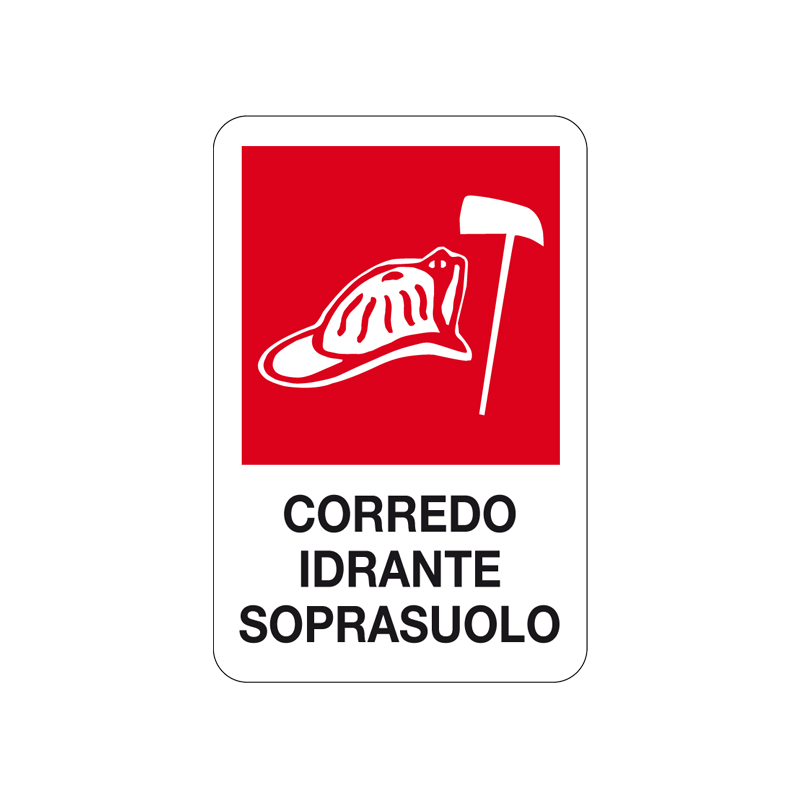 CORREDO IDRANTE SOPRASUOLO CARTELLO ALLUMINIO 200X300 ANTINCENDIO