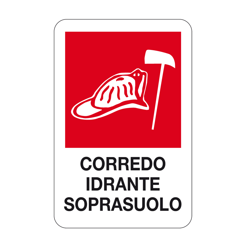 CORREDO IDRANTE SOPRASUOLO CARTELLO ALLUMINIO 330X500 ANTINCENDIO