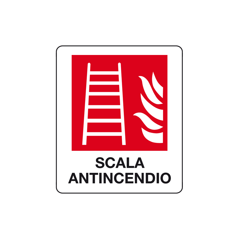SCALA ANTINCENDIO CARTELLO ALLUMINIO 150X175 ANTINCENDIO