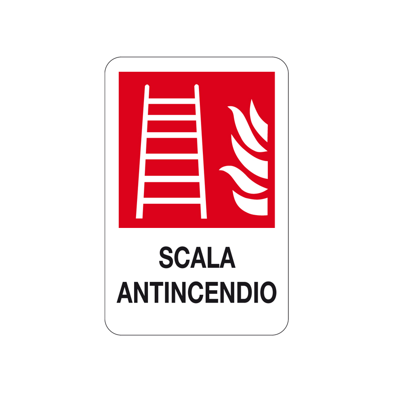 SCALA ANTINCENDIO CARTELLO ALLUMINIO 200X300 ANTINCENDIO