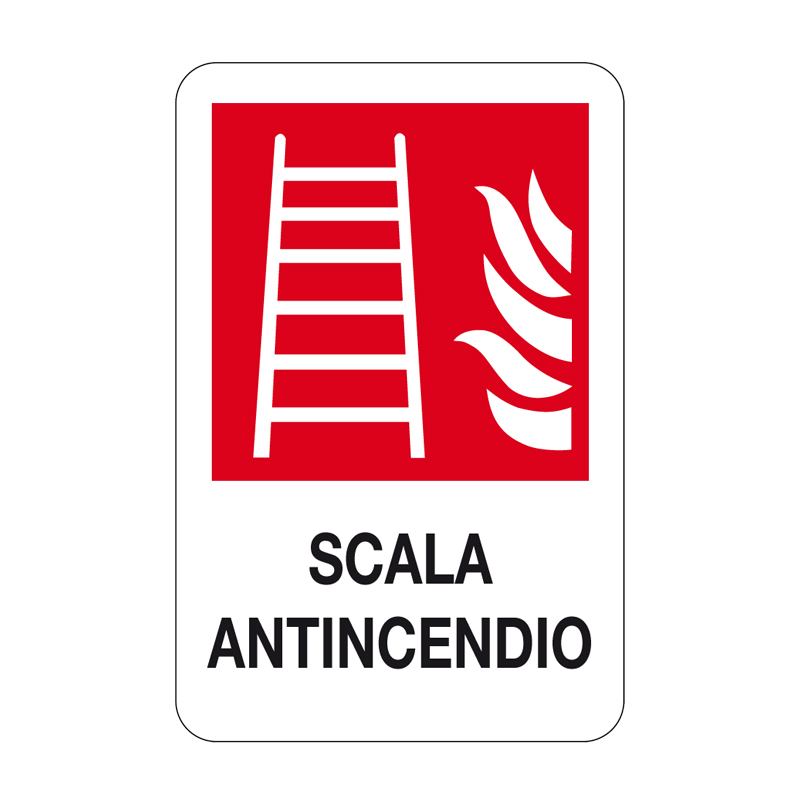SCALA ANTINCENDIO CARTELLO ALLUMINIO 330X500 ANTINCENDIO