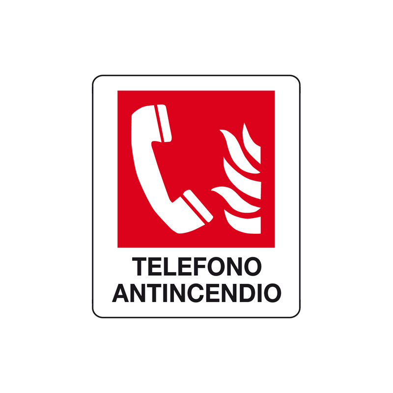 TELEFONO ANTINCENDIO CARTELLO ALLUMINIO 150X175 ANTINCENDIO