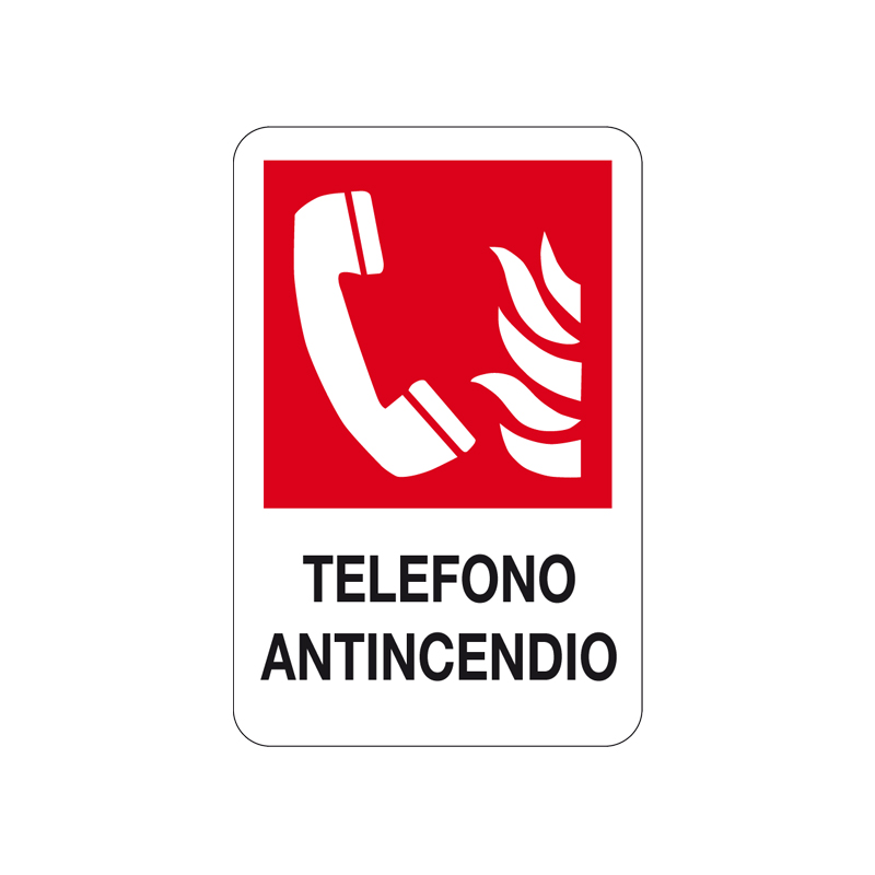 TELEFONO ANTINCENDIO CARTELLO ALLUMINIO 200X300 ANTINCENDIO