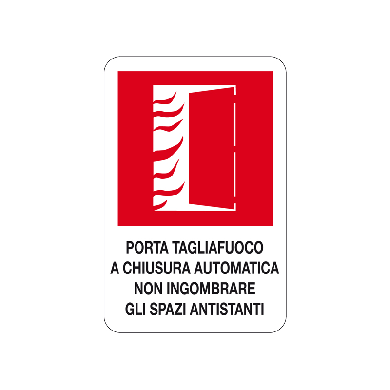 PORTA TAGLIAFUOCO A CHIUSURA AUTOM. CARTELLO ALLUMINIO 200X300 ANTINCENDIO