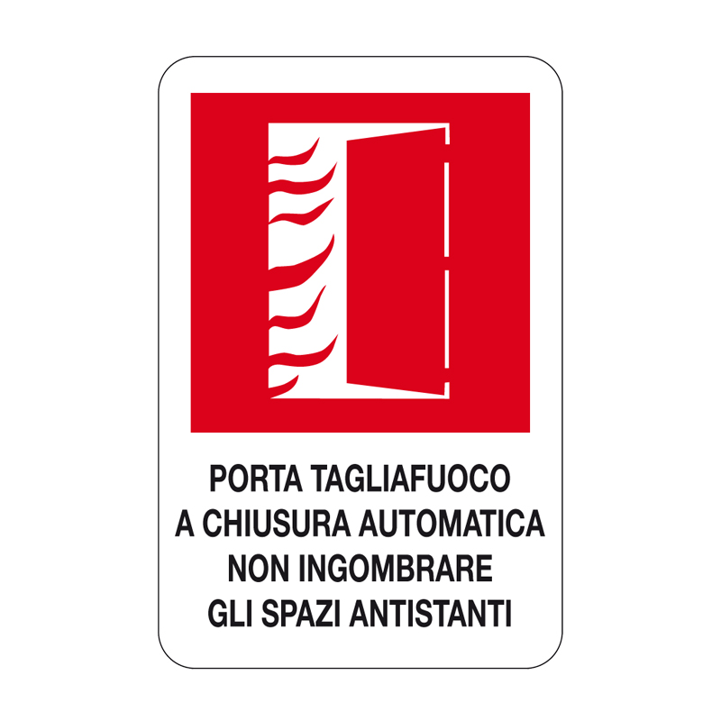 PORTA TAGLIAFUOCO A CHIUSURA AUTOM. CARTELLO ALLUMINIO 330X500 ANTINCENDIO