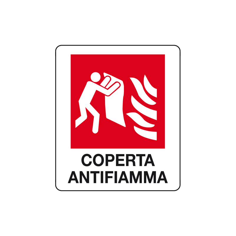 COPERTA ANTIFIAMMA CARTELLO ALLUMINIO 150X175 ANTINCENDIO