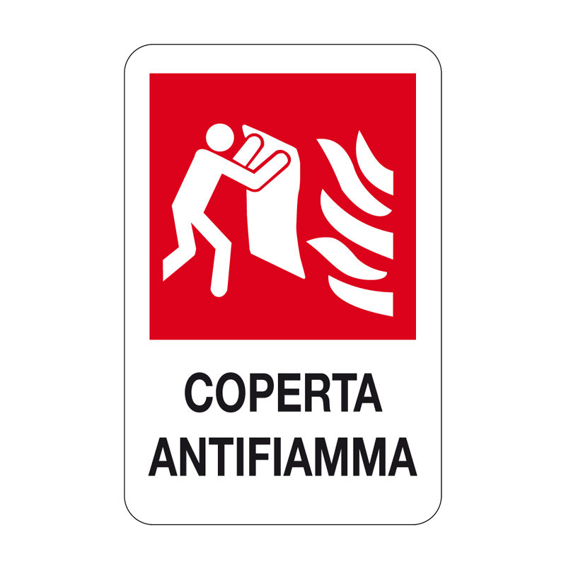 COPERTA ANTIFIAMMA CARTELLO ALLUMINIO 330X500 ANTINCENDIO