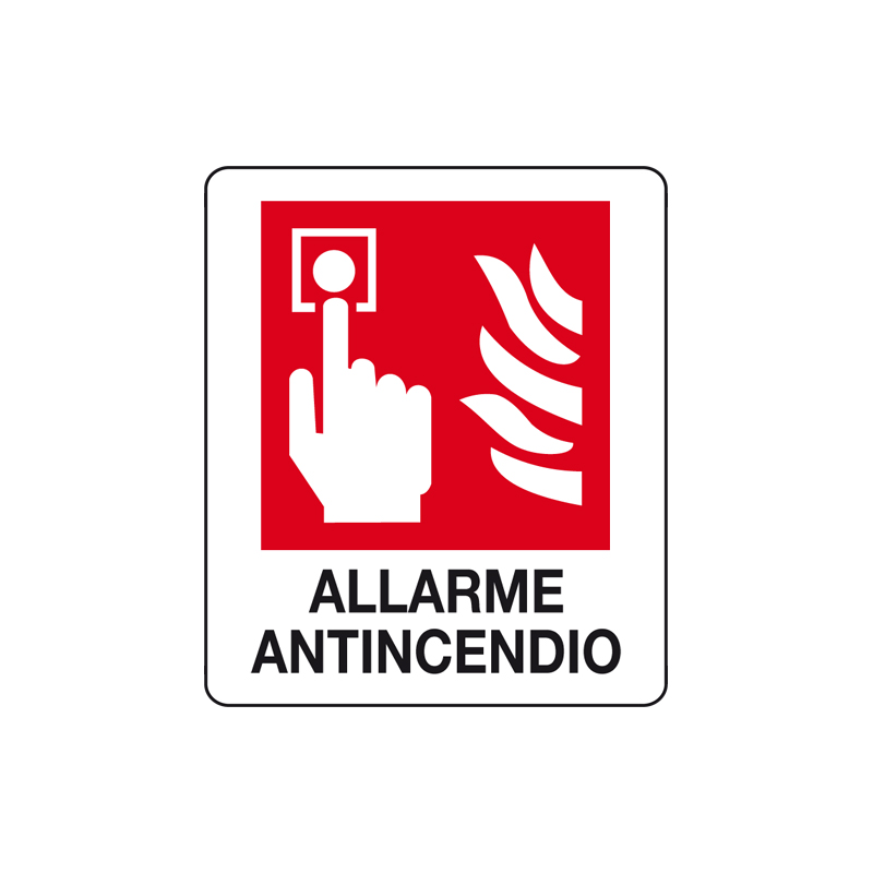 ALLARME ANTINCENDIO CARTELLO ALLUMINIO 150X175 ANTINCENDIO