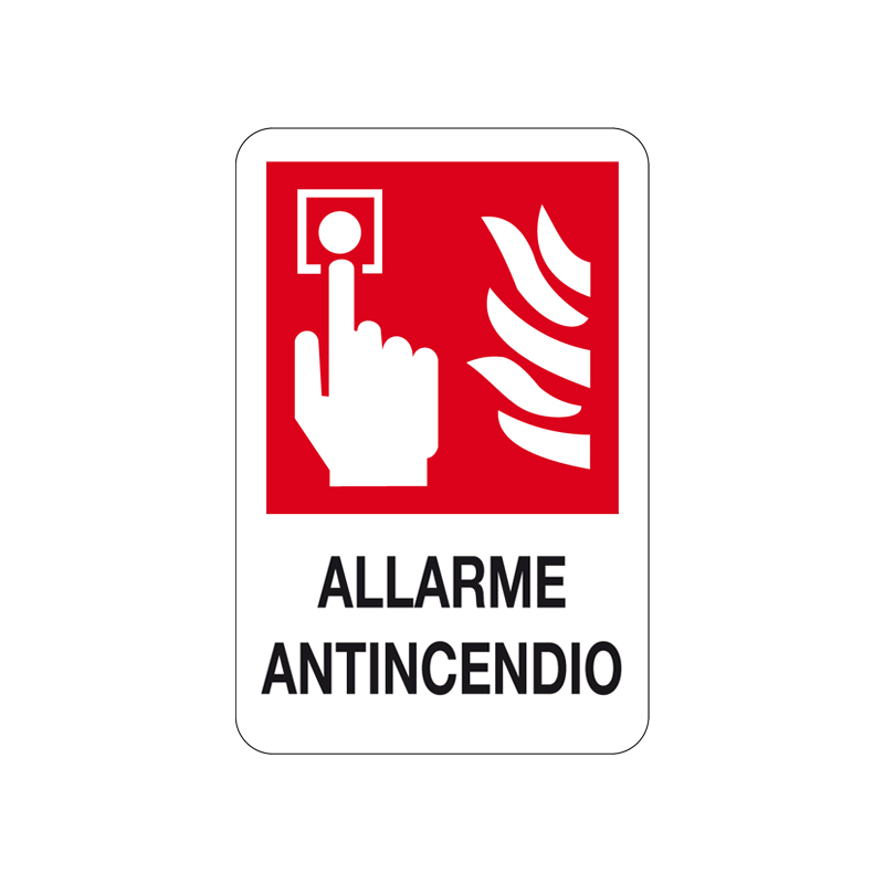 ALLARME ANTINCENDIO CARTELLO ALLUMINIO 200X300 ANTINCENDIO