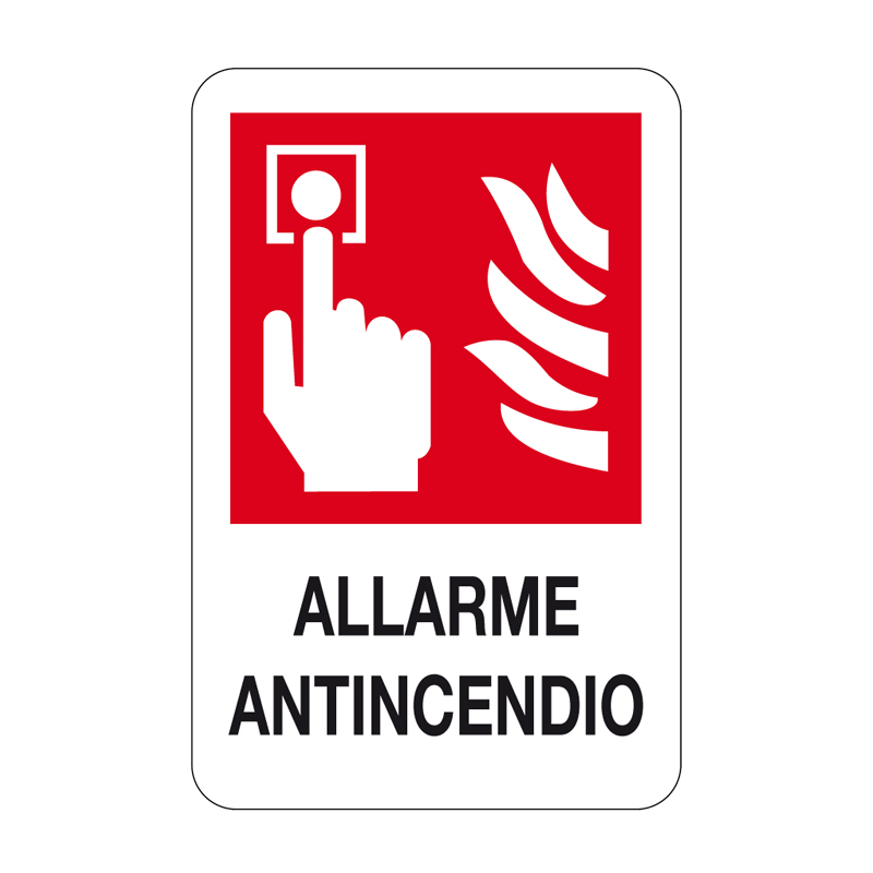 ALLARME ANTINCENDIO CARTELLO ALLUMINIO 330X500 ANTINCENDIO