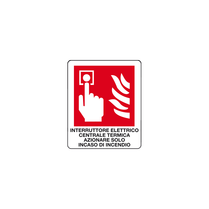 INTERR. ELETTR. CENTRALE TERMICA AZ CARTELLO ADESIVO 100X120 ANTINCENDIO
