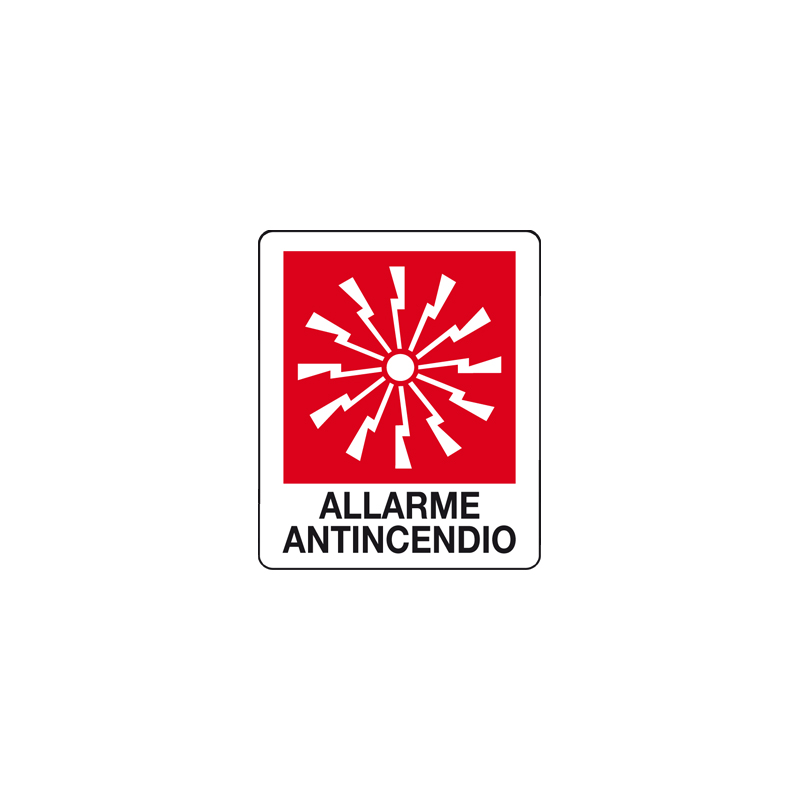 SIRENA ANTINCENDIO CARTELLO ADESIVO 100X120 ANTINCENDIO
