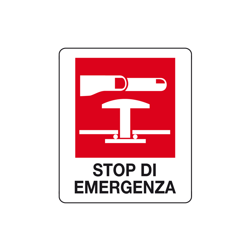 STOP DI EMERGENZA CARTELLO ALLUMINIO 150X175 ANTINCENDIO