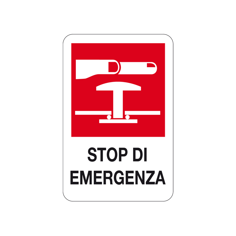 STOP DI EMERGENZA CARTELLO ALLUMINIO 200X300 ANTINCENDIO