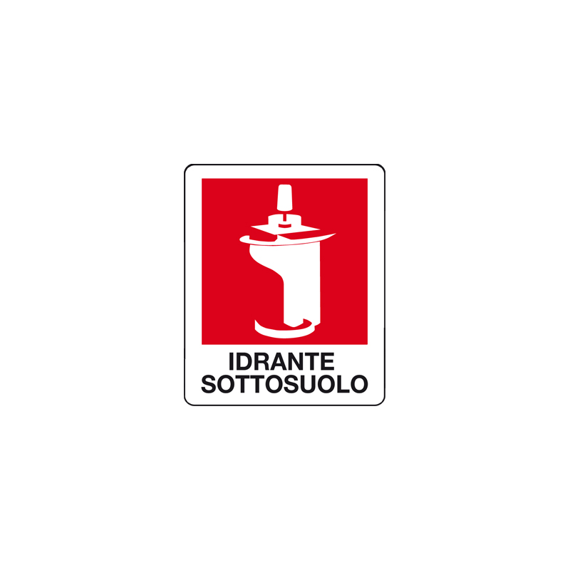 IDRANTE SOTTOSUOLO CARTELLO ADESIVO 100X120 ANTINCENDIO