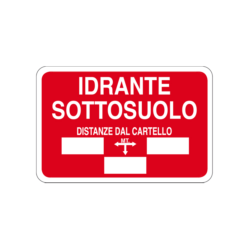 IDRANTE SOTTOS. DISTANZA DAL CARTELLO CARTELLO ADESIVO 300X200 ANTINCENDIO