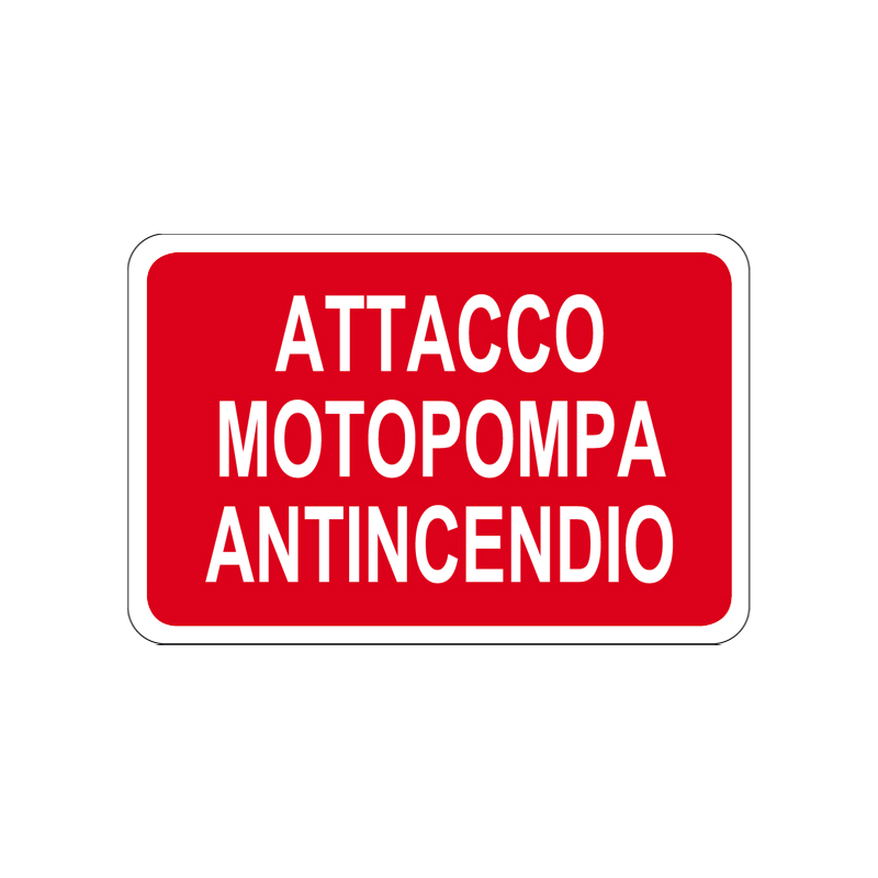 ATTACCO MOTOPOMPA ANTINCENDIO CARTELLO ADESIVO 300X200 ANTINCENDIO