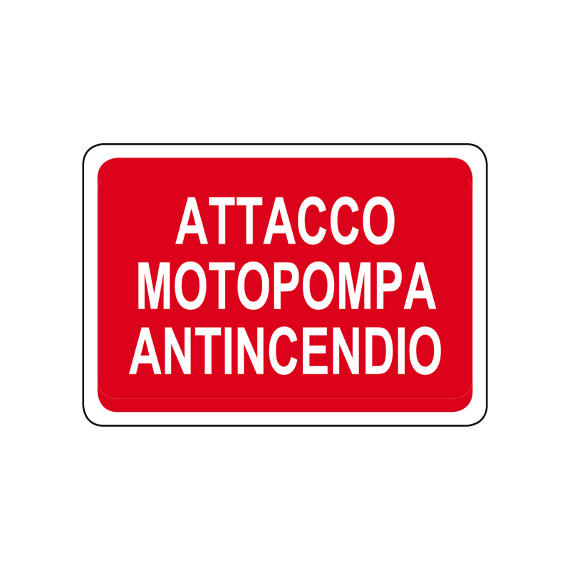 ATTACCO MOTOPOMPA ANTINCENDIO CARTELLO ALLUMINIO 500X330 ANTINCENDIO
