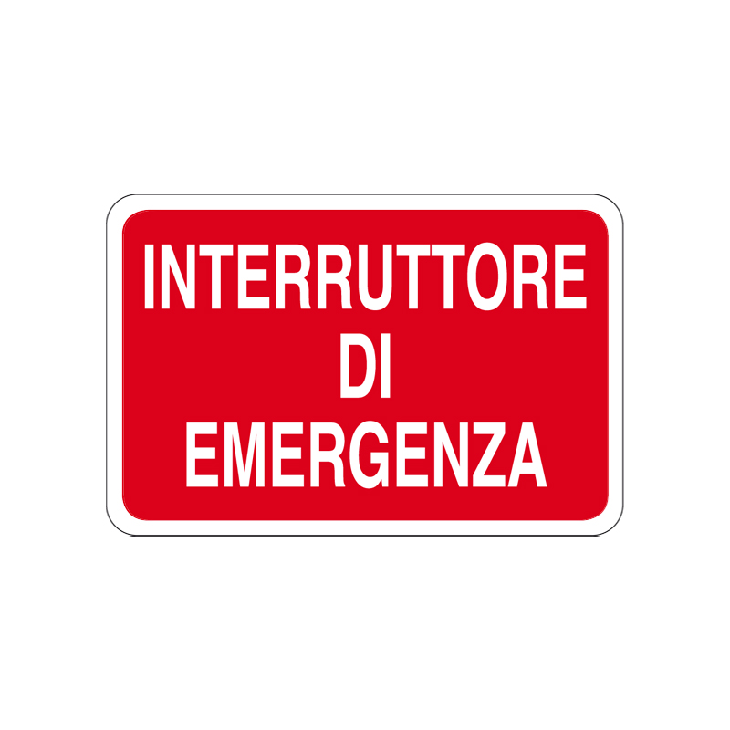 INTERRUTTORE DI EMERGENZA CARTELLO ADESIVO 300X200 ANTINCENDIO