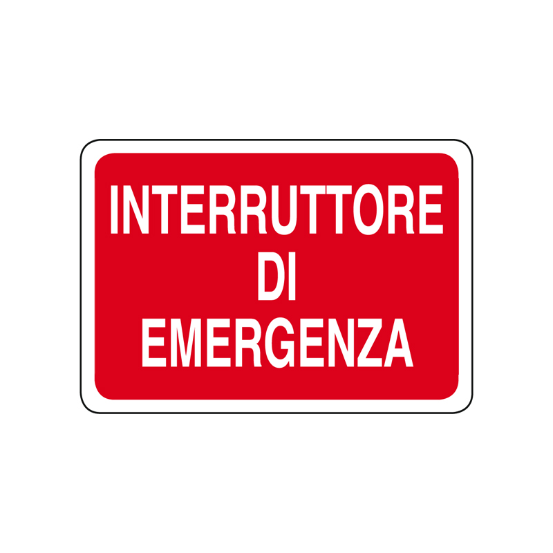 INTERRUTTORE DI EMERGENZA CARTELLO ALLUMINIO 500X330 ANTINCENDIO