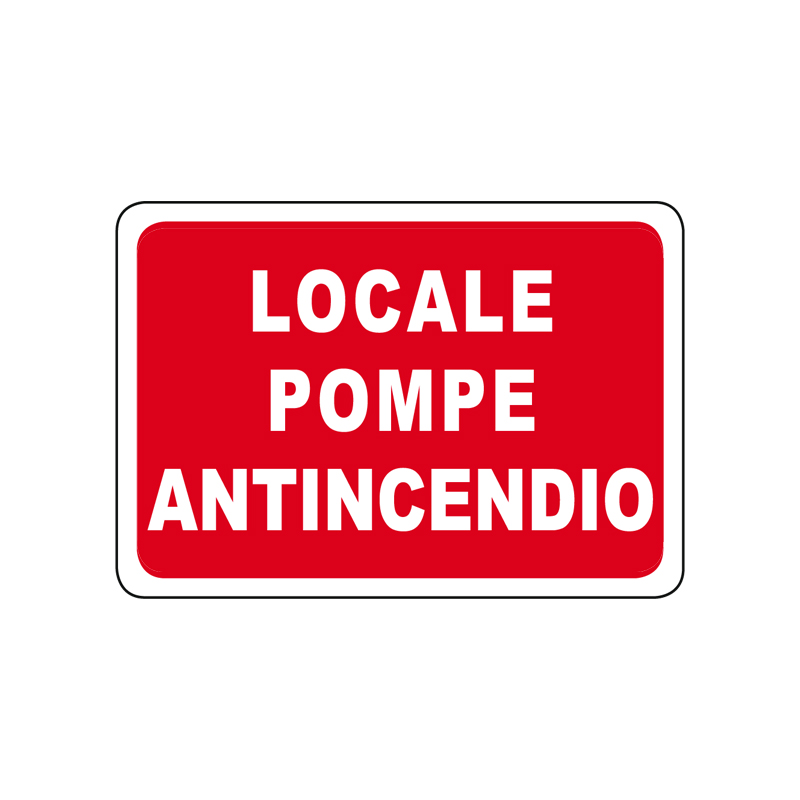 LOCALE POMPE ANTINCENDIO CARTELLO ALLUMINIO 500X330 ANTINCENDIO
