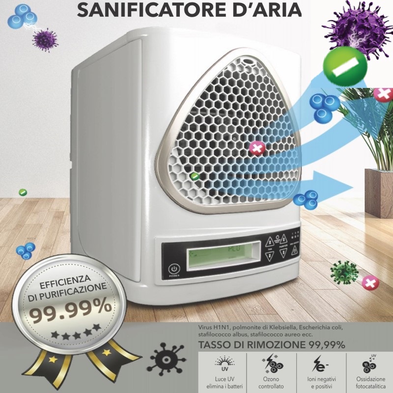 AIR - SANIFICATORE D'ARIA CON OZONATORE PER AMBIENTI FINO A 280 MQ