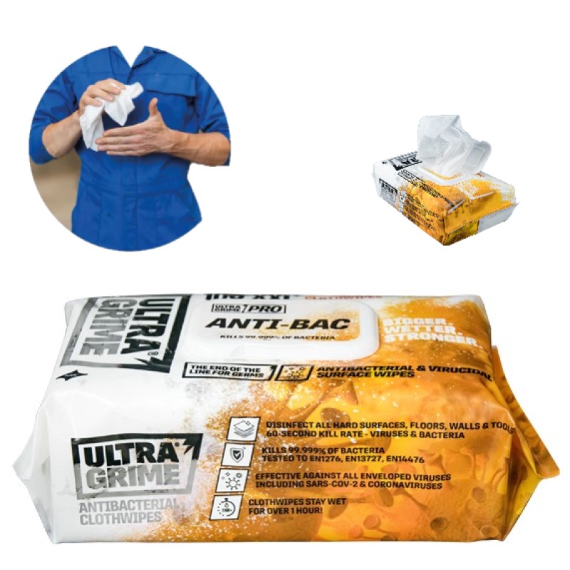 SALVIETTE TNT MULTIUSO E ANTI BATTERICA  TESTATA EN14476 BOX DA 100 PZ