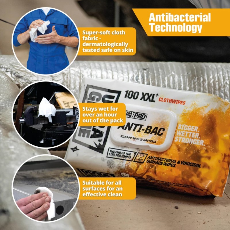 SALVIETTE TNT MULTIUSO E ANTI BATTERICA  TESTATA EN14476 BOX DA 100 PZ