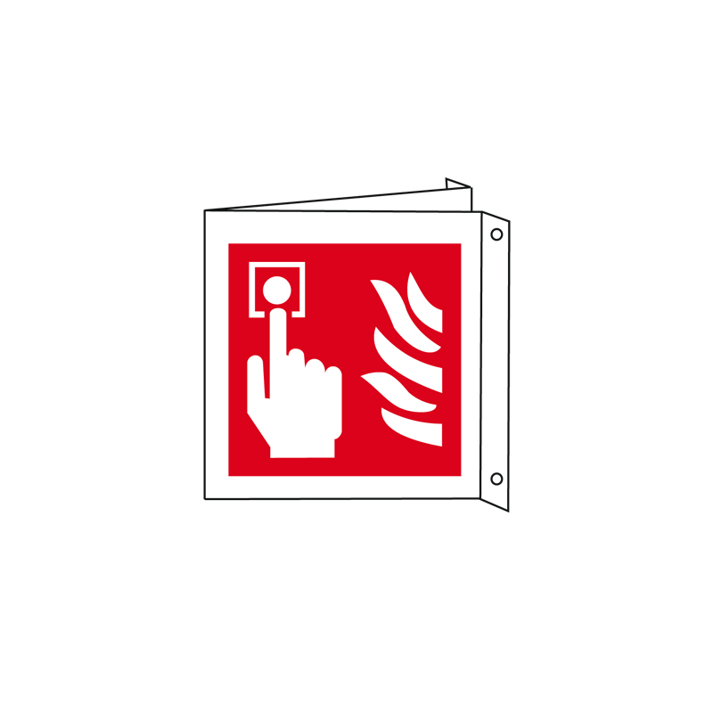 PULSANTE ALLARME ANTINCENDIO CARTELLO ALLUMINIO 125X125 BIF